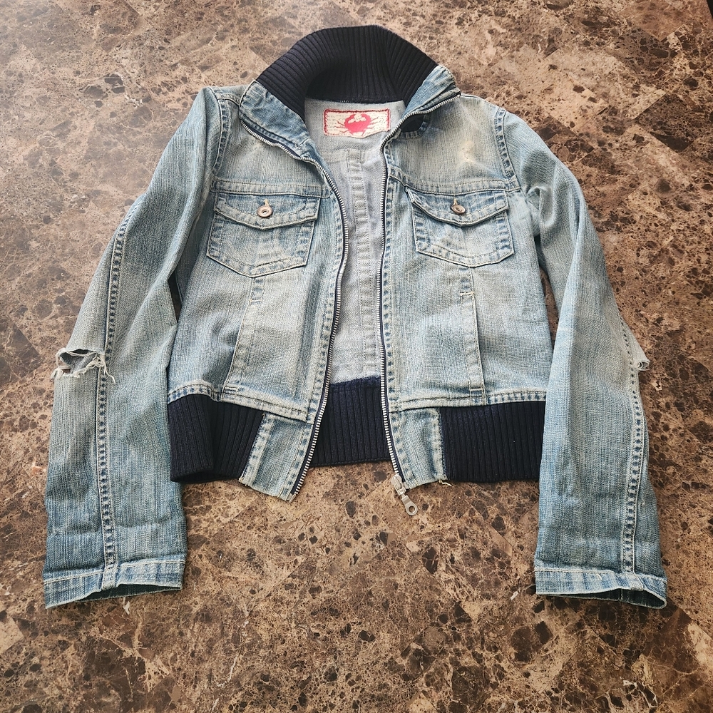 LTB by Little Big Distressed Denim Jean Jacket - L